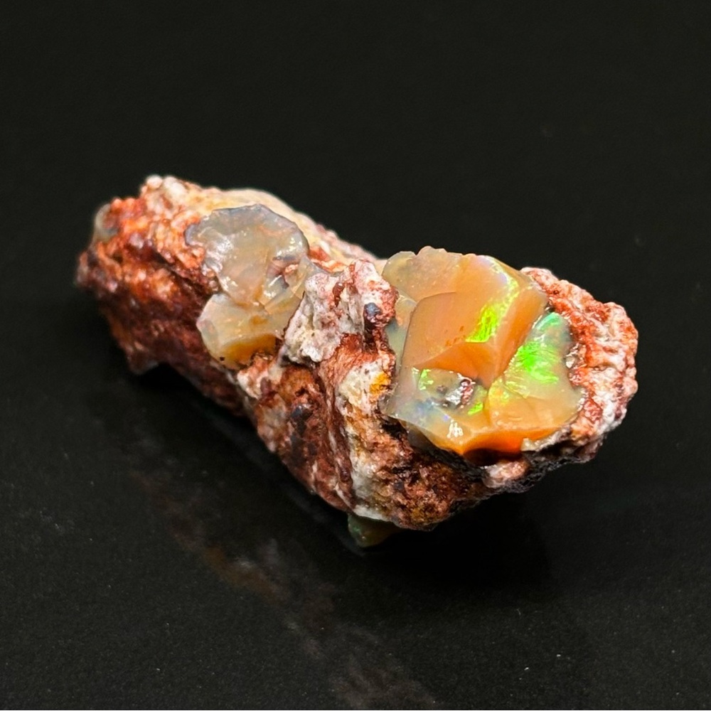 Natural Fire Glowing Jalisco Mexican Fire Opal Specimen With Rolling Flash
